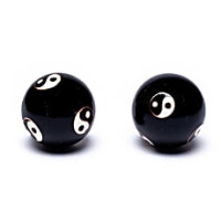 Qi Gong Kugeln Yin Yang schwarz  4 cm