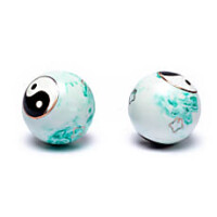 Qi Gong Kugeln Yin Yang weiß grün 4 cm