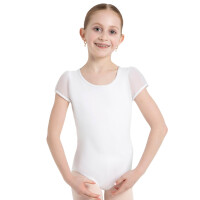 Kindertrikot mit Puffärmeln weiß S 4-5 Jahre