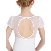 Kindertrikot mit Puffärmeln weiß S 4-5 Jahre