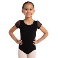 Kindertrikot mit Puffärmeln Schwarz M 7-8 Jahre