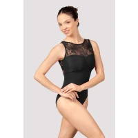 Ballett-Trikot mit Spitze Schwarz S
