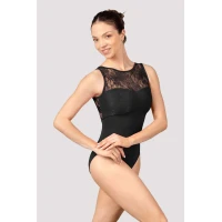 Ballett-Trikot mit Spitze Schwarz XL