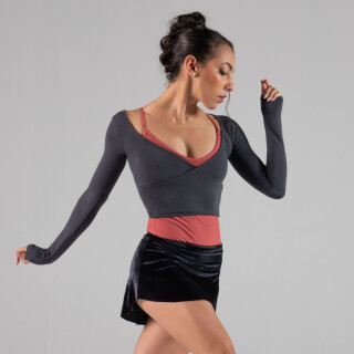 Ballet Rosa Crop Top Mio – Ballett Oberteil in Wickeloptik
