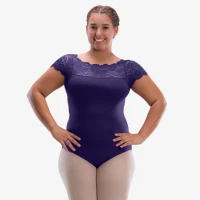 SoDanca Curvy Trikot mit Spitze und Kurzarm