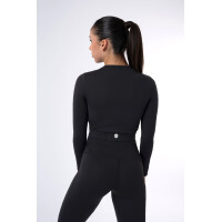 Langarm Crop-Top Elvira Schwarz XS
