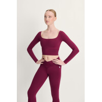 Giorgia Langarm Crop-Top Beere L