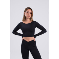 Intermezzo Langarm Crop-Top Grayson mit gekreuztem...