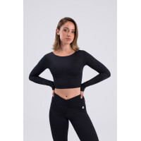 Grayson Langarm Crop-Top Schwarz M