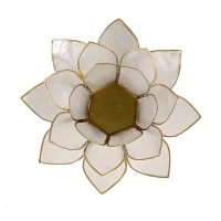 Lotus Teelichthalter Natur gold